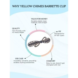 Yellow Chimes HAIR_CLIP, 1 count (Pack of 1), Non-Precious Metal, No Gemstone