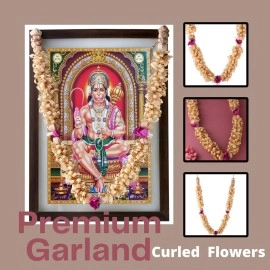 RDK Sandalwood Processed Photo Frame Haar Mala | Chandan Scented Wooden Chaal | Wooden Garland for Photos of Loved Ones|Traditional Mala for God, Ancestors and Pitra, Pooja Room (24 Inch)