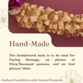 RDK Sandalwood Processed Photo Frame Haar Mala | Chandan Scented Wooden Chaal | Wooden Garland for Photos of Loved Ones|Traditional Mala for God, Ancestors and Pitra, Pooja Room (24 Inch)