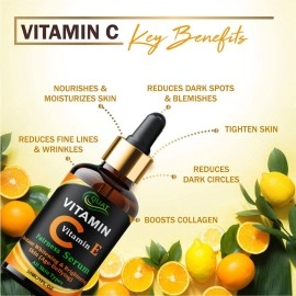 Quat Combo Pack Vitamin C with E Face Serum With Wine Night Face Gel for All Skin Types