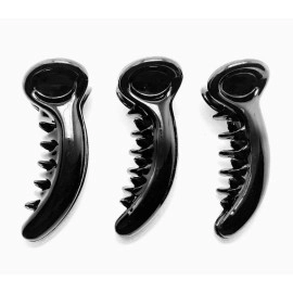 Advancedestore Banana small size Black colour Hair Clip Girls and Women. (Pack of 3)moq