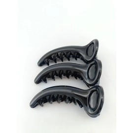 Advancedestore Banana small size Black colour Hair Clip Girls and Women. (Pack of 3)moq
