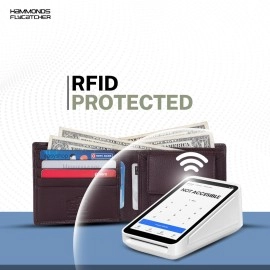 HAMMONDS FLYCATCHER RFID Protected Bi-Fold Wallet for Men Leather Original, Mens Wallet, Leather Wallets for Men, Classic Purse with 4 Card Slots, Coin Pocket, Gift for Mens, Croc Brown, Minimalist