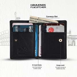 HAMMONDS FLYCATCHER Tan Leather Unisex Card Holder (CC605_TN), Black, 8 Cm X 2 Cm X 10.5 Cm, Minimalist