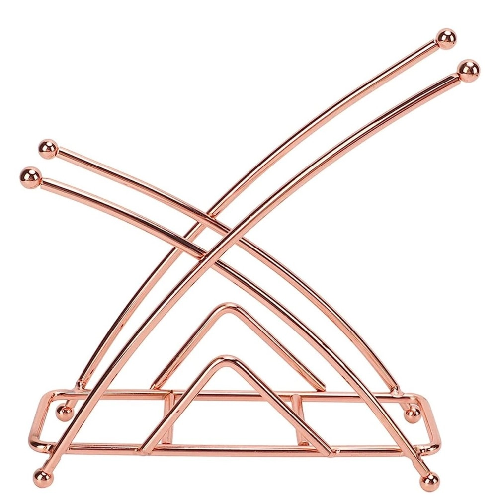 Kiwilon Rose Gold Metallic Napkin Holder for Dining Table Tissue Paper Dispenser for Kitchen Countertops