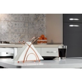 Kiwilon Rose Gold Metallic Napkin Holder for Dining Table Tissue Paper Dispenser for Kitchen Countertops