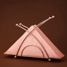 Kiwilon Rose Gold Metallic Napkin Holder for Dining Table Tissue Paper Dispenser for Kitchen Countertops