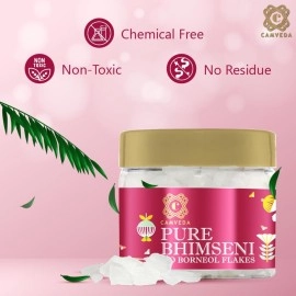 Camveda Pure Bhimseni Camphor Kapoor/Kapur Jar (100g) | 100% Pure Camphor Purifying & Pleasant Fragrance for Pooja, Hawan, Air Freshener | Unadulterated Camphor- Bhimseni Camphor- 100gm