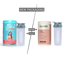 HealthKart HK Vitals ProteinUp Women (Chocolate, 400 g) with 600 ml Shaker, for Strength and Beauty (Combo Pack)