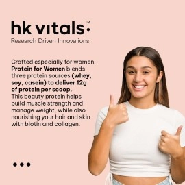 HealthKart HK Vitals ProteinUp Women (Chocolate, 400 g) with 600 ml Shaker, for Strength and Beauty (Combo Pack)