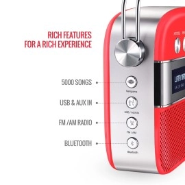 Carvaan Saregama Premium Hindi - Portable Music Player with 5000 Preloaded Songs, FM/BT/AUX (Emerald Green)