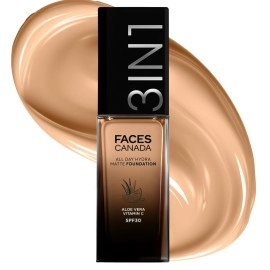 FACESCANADA All Day Hydra Matte Foundation Cream| 3-In-1 Foundation + Moisturizer + Spf 30 | 24 Hr Aloe Hydration & Vitamin C | 10Hr Long Wear | Medium To High Buildable Coverage | Soft Sand | 25Ml