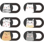 Mizi Webcam Privacy Cover Slide [6 Pack], Cute Camera Blocker Sticker, Protect Your Privacy and Security for Computer, Laptop, Tablets & Phones - Cat
