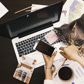 Mizi Webcam Privacy Cover Slide [6 Pack], Cute Camera Blocker Sticker, Protect Your Privacy and Security for Computer, Laptop, Tablets & Phones - Cat