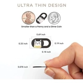 Mizi Webcam Privacy Cover Slide [6 Pack], Cute Camera Blocker Sticker, Protect Your Privacy and Security for Computer, Laptop, Tablets & Phones - Cat