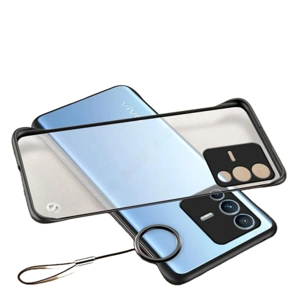 REALCASE Vivo V23 Pro 5G Back Cover Case | Stylish Frameless Matte Hard Skin | Soft TPU Shock Proof Bumper Back Cover for Vivo V23 Pro 5G (F-Black)