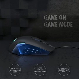 Arctic Fox Wired USB Gaming Mouse with Breathing Lights and DPI Upto 3600