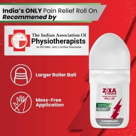 ZIXA Strong Fast acting Pain Relief Roll On - 50g (Pack of 2) | Dual action | Heals Back Pain, Muscle Pain, Knee Pain, Joint Pain, Headache | 6 Powerful Plant actives and Scientifically Formulated