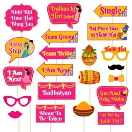 Festiko Haldi Ceremony Props Set of 25 Pcs for Wed..