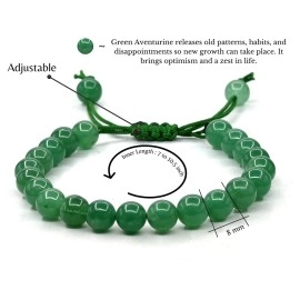 Crystal Heaven Green Aventurine Bracelet for Women Men Natural Healing - AAA Grade Original Healing Gemstone Adjustable Bracelet for Yoga Reiki Meditation Feng Shui