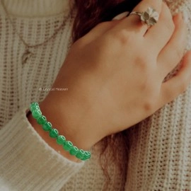 Crystal Heaven Green Aventurine Bracelet for Women Men Natural Healing - AAA Grade Original Healing Gemstone Adjustable Bracelet for Yoga Reiki Meditation Feng Shui