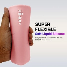 LIRAMARK Silicone Soft Back Cover Case for Oppo Reno 2F/Reno 2Z (Pink)