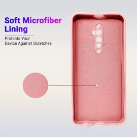 LIRAMARK Silicone Soft Back Cover Case for Oppo Reno 2F/Reno 2Z (Pink)