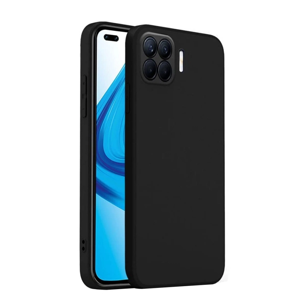 LIRAMARK Silicone Soft Back Cover Case for Oppo F17 Pro / A93 / Reno 4F (Black)