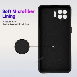 LIRAMARK Silicone Soft Back Cover Case for Oppo F17 Pro / A93 / Reno 4F (Black)