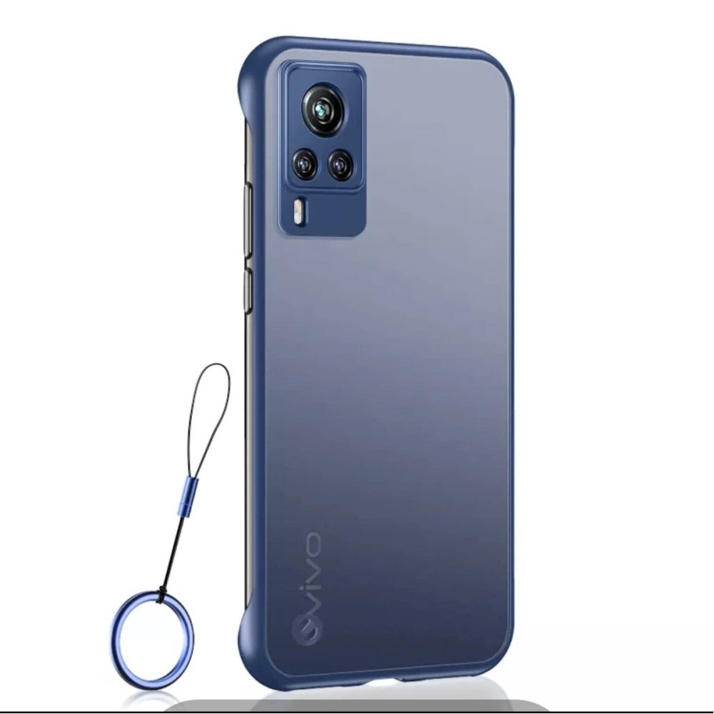 REALCASE Vivo X60 5G Back Cover Case | Stylish Frameless Matte Skin | Soft TPU Shock Proof Bumper Back Cover for Vivo X60 5G (F-Blue)