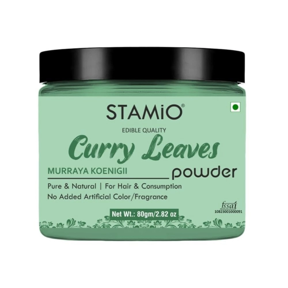 STAMIO Curry Leaves Powder for Hair Care, 80gm (Murraya koenigii/Kadi Patta)