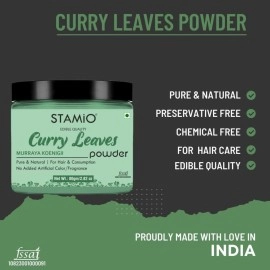 STAMIO Curry Leaves Powder for Hair Care, 80gm (Murraya koenigii/Kadi Patta)