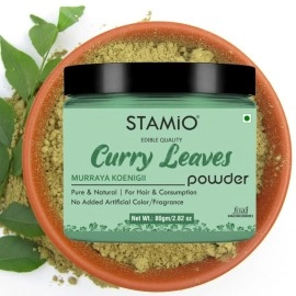 STAMIO Curry Leaves Powder for Hair Care, 80gm (Murraya koenigii/Kadi Patta)