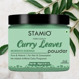 STAMIO Curry Leaves Powder for Hair Care, 80gm (Murraya koenigii/Kadi Patta)