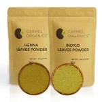 CARMEL ORGANICS Hair Color Henna & Indigo Leaves Powder Combo (340gm Each) | No Added Preservative and Additives | Non-GMO | Made By Pure And Natural Dried Leaves