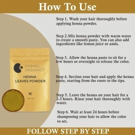 CARMEL ORGANICS Hair Color Henna & Indigo Leaves Powder Combo (340gm Each) | No Added Preservative and Additives | Non-GMO | Made By Pure And Natural Dried Leaves