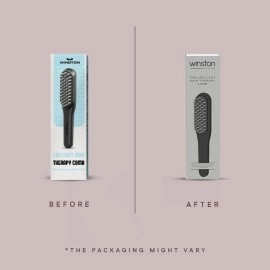 WINSTON Rechargeable Electric LED Comb for Hair Therapy and Growth - Red & Blue LED Light with Vibration Head Massager, Hair Fall Control & Scalp Treatment (Grey) - 1-Year Warranty