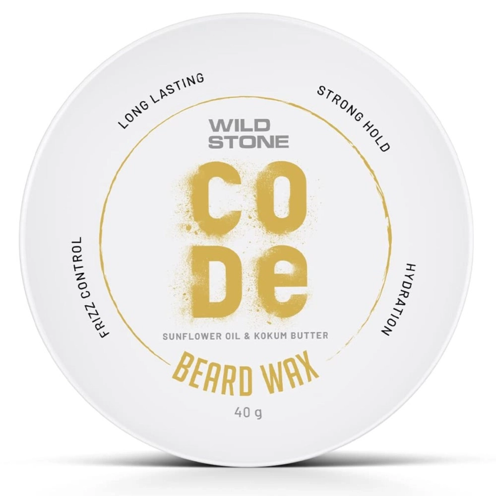 Wild Stone CODE Beard Wax for Men For Strong Hold, 40 gm| Non Sticky Beard Styling Wax |Prevents Hair Loss, Dandruff, Dryness & Itchy Beard