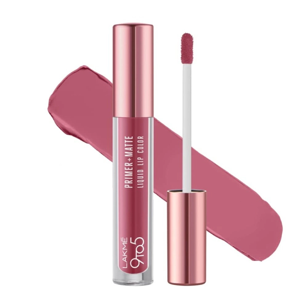 LAKM 9 to 5 Primer + Matte Liquid Lipstick - Mp1 Everyday Pink, 4.2 ml