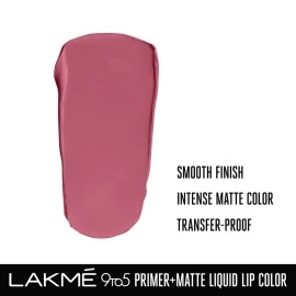 LAKM 9 to 5 Primer + Matte Liquid Lipstick - Mp1 Everyday Pink, 4.2 ml