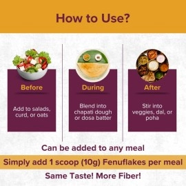 Fenuflakes 300g Fiber supplement | Bloating,acidity,&constipation relief |High Protein|Prebiotic fiber| low carbs |Aids in managing blood sugar levels |Neutral in taste |Add to any food| 30 servings.