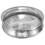EVMASTU Tamra Biryani Handi-3.7 LTR|Chicken Mutton Rice Fish Curry Cooking Pot,Heavy Bottom Cookware,Degh,Utensil|3.5MM Thick Durable Wide,Handcrafted Unbreakable Kadai,Uruli