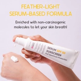 Cos-IQ Sunscreen Serum SPF 50 PA++++ Broad Spectrum, UVA, UVB and IR Protection, No White Cast, Ultra-Light Weight, Skin Safe, Dewy Finish For Men & Women, 100ml