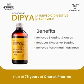 Charak Dipya Syrup - Ayurvedic Digestive Care Syrup | Syrup For Digestion Acidity Gas and Bloating Ayurvedic Tonic, boosts digestive immunity Stomach Pain - Acidity, Indigestion (450ml -Pack of 1)