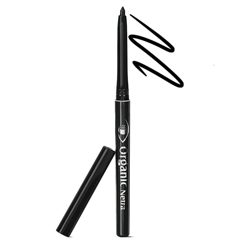 Organic Netra Pure Black Kajal Waterproof, Smudgeproof & Long Lasting for Normal Skin Type Enriched with Natural & Organic Ingredients Upto 12Hrs, Matte Finish (Pack of 1)