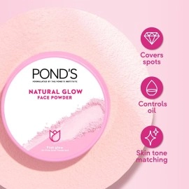 POND\'s Natural Glow Face Matte Powder For Normal Skin, Pink Glow - 30G