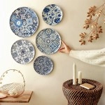 RITUALISTIC Portuguese Wall Plates- Set of 5 | Wall Arts for Home decoration, Living Room, Bedroom, Office Decor |Wall Sculpture(Blue Color)