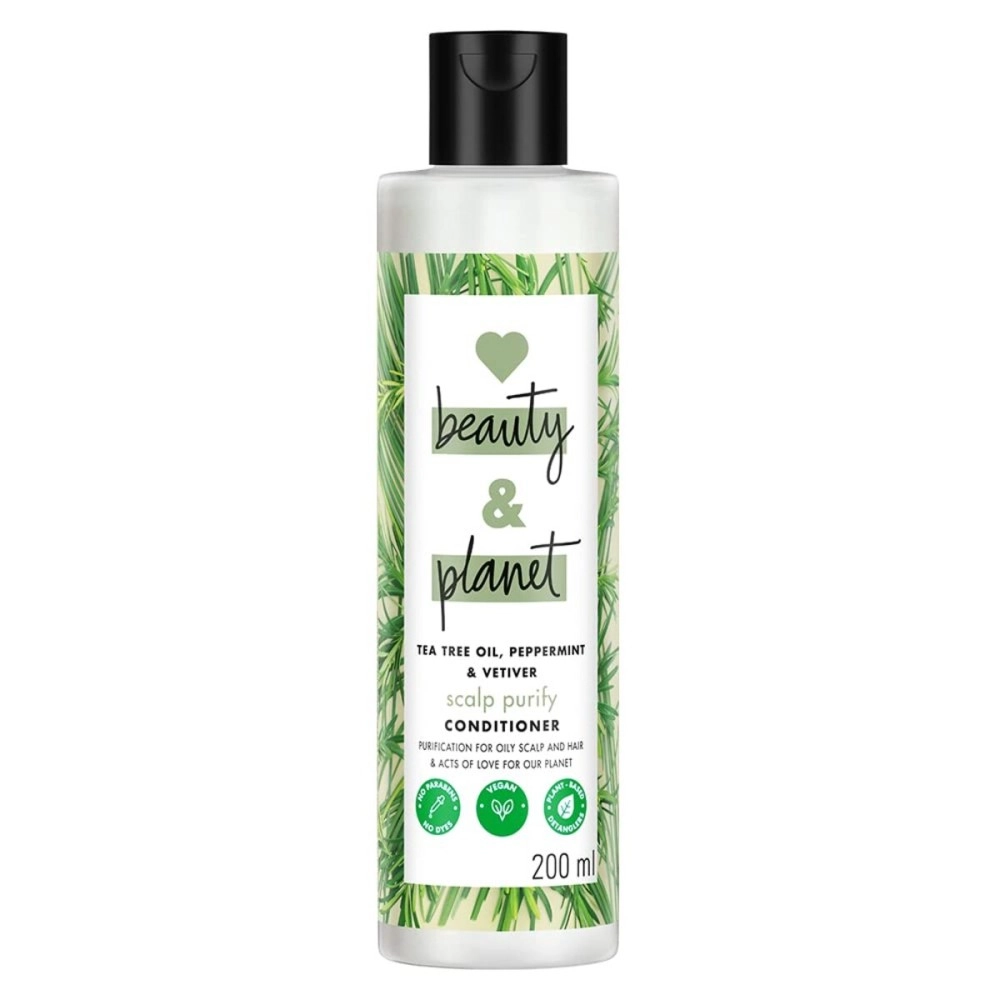 Love Beauty And Planet & Tea Tree, Peppermint & Vetiver Natural Conditioner For Oily Scalp Hair|No Sulfates,No Paraben|200Ml,1 Count