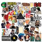 CodersParadise Pack of 58 Random Music Aesthetic Vinyl Stickers for Laptop, Journal, Bike Helmet, Diary, Guitar, Mobile Case - Waterproof - CodersParadise