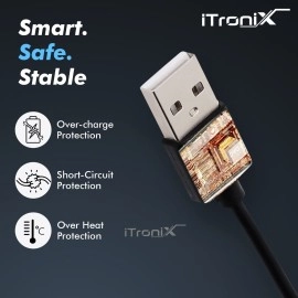 iTronix Charging Cable For Fire-Boltt Ninja 3 / Ninja 3 Plus/Ninja/Ninja Pro/Ninja Pro Max/Ninja Call 2 Smartwatches